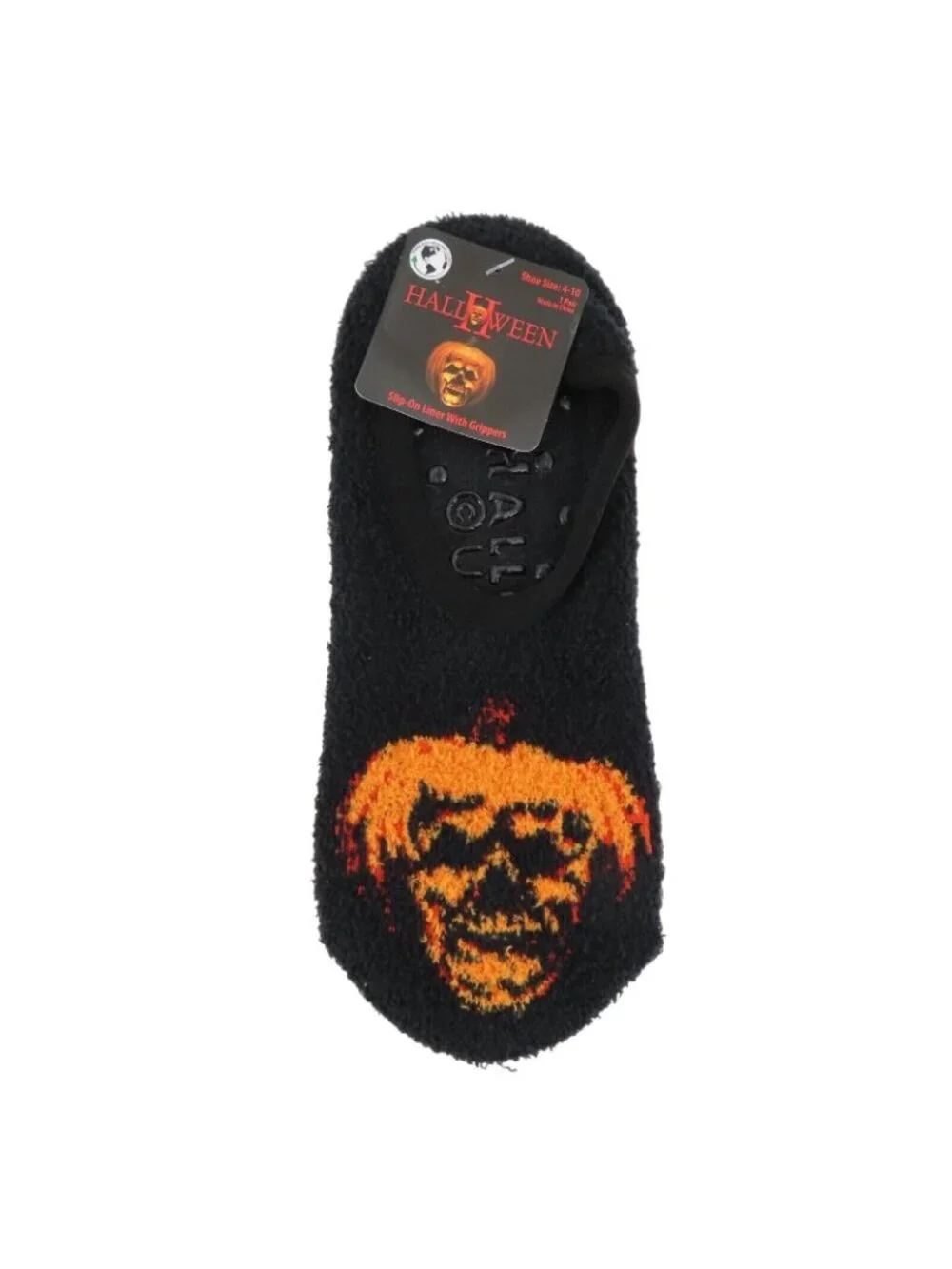 Halloween II Michael Myers Women 4-10 OSFM Fuzzy Slip On Liner Gripper Socks NEW